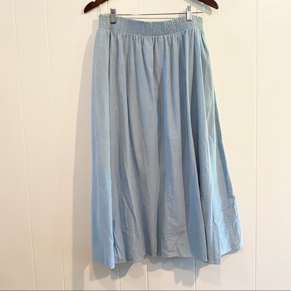Vintage Notations Denim Button Front Maxi Skirt Embellished Size 14 - Picture 8 of 8